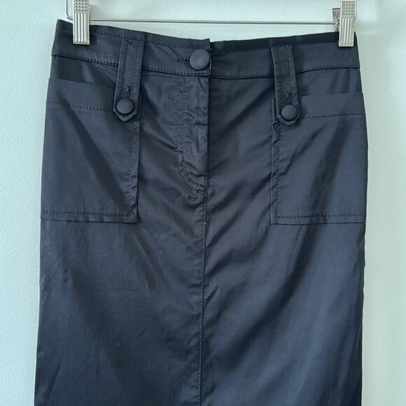 Emporio Armani Vintage Y2K Black Pencil Skirt Mermaid Hem Size 2 - Picture 2 of 6